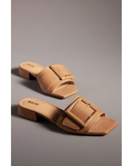 Maeve Gray Buckle Slide Open-toe Sandals