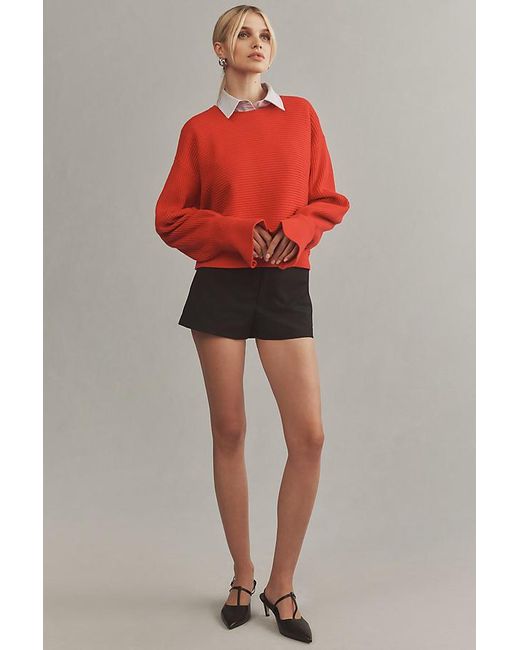 Maeve Red Ribbed Pullover Jumper