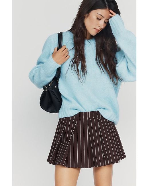 Maeve Blue Kiki Printed Pleated Skort