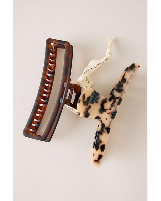 By Anthropologie Natural Large Hair Claw Clips, Set Of 2