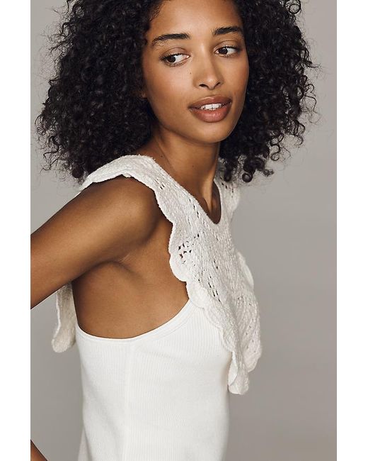 Pilcro White Knit Button-Front Vest