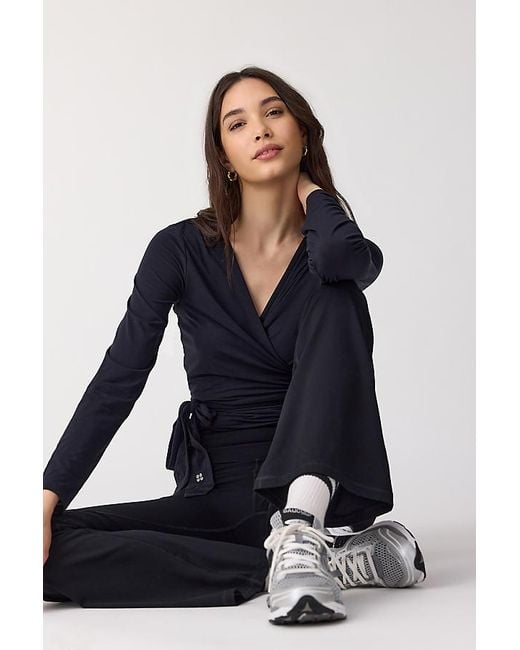 Anthropologie Blue Sweaty Betty Soft Flow Studio Long-Sleeve Top