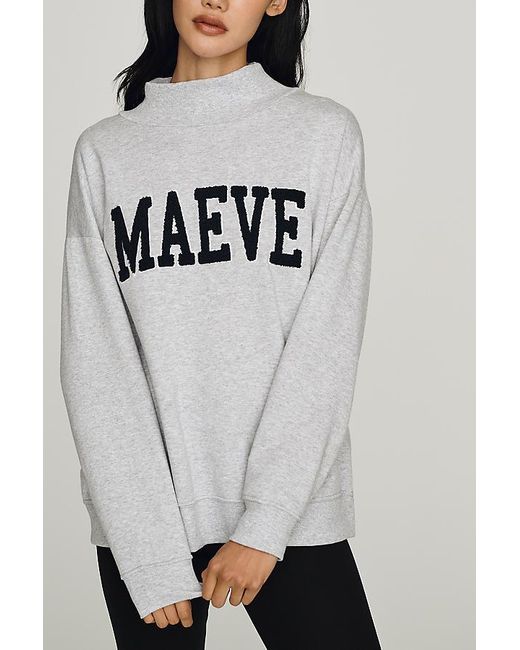 Maeve Gray Cotton Fleece Tufted Sweatshirt