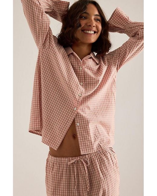 Meeka Brown Taylor Crinkle Cotton Long Pyjama Set