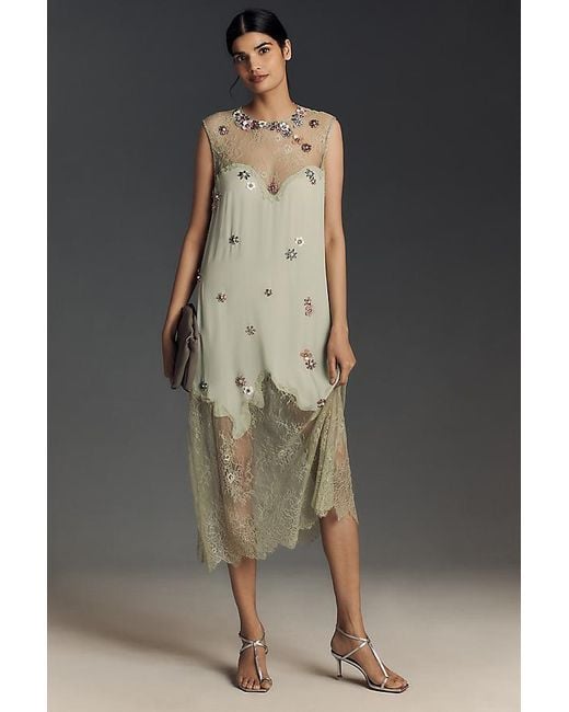 Forever That Girl Black Floral Appliqué Sleeveless Midi Dress