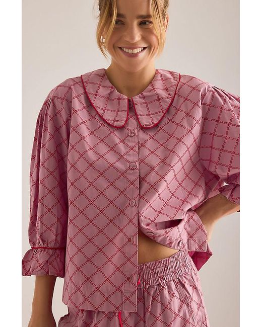 TBCo Pink Lattice Long Pyjama Set