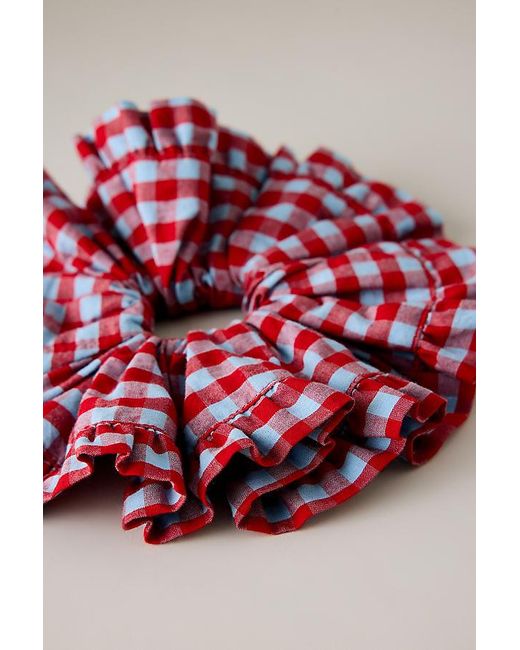 Damson Madder Red Gingham Scrunchie