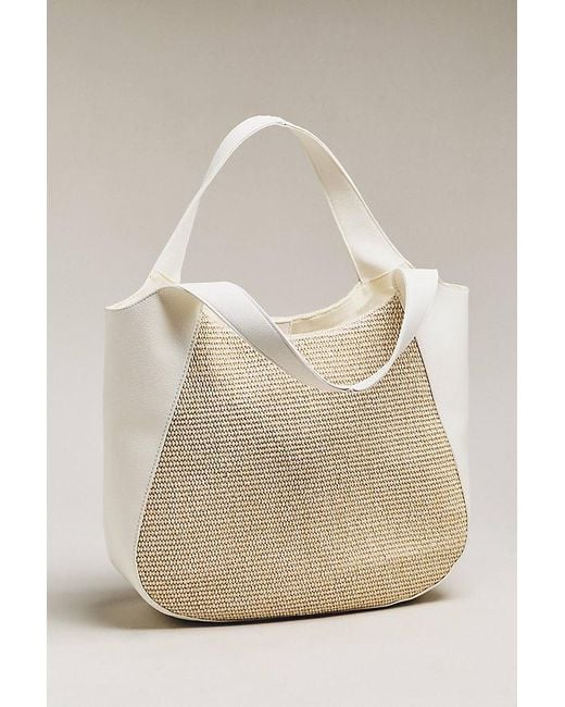 By Anthropologie Natural The Sonia Raffia Slouchy Tote Bag