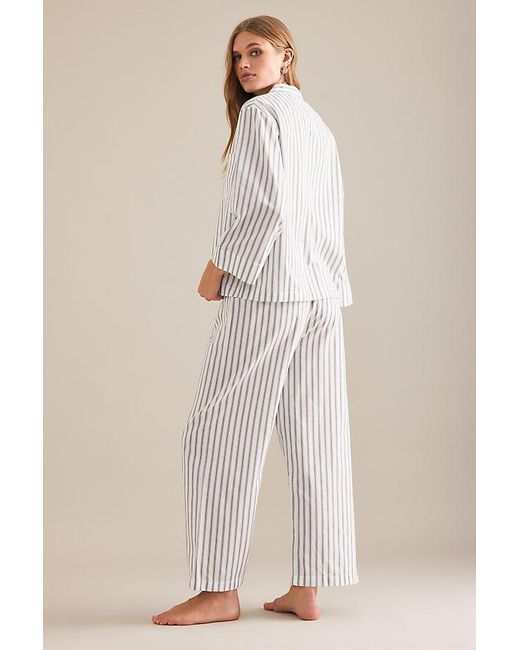 HONNA Natural Ticking Stripe Long Pyjama Set