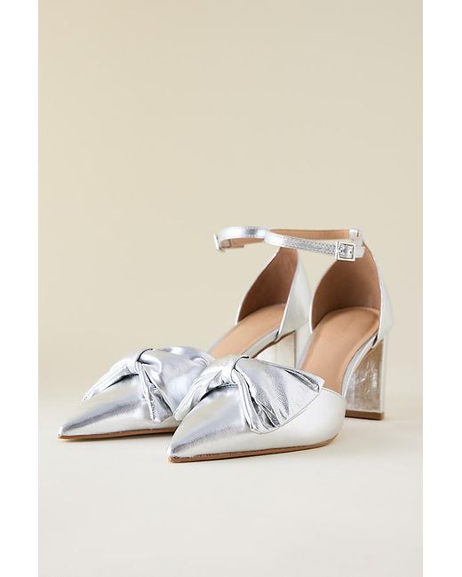 By Anthropologie Natural Bow Block Heels
