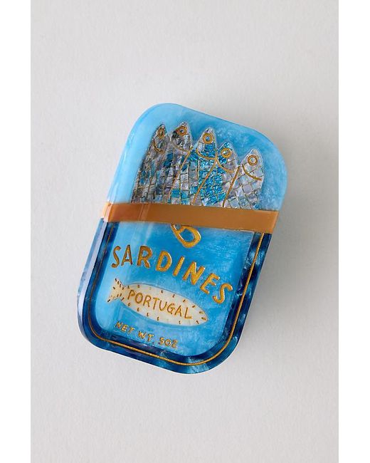 Solar Eclipse Blue Handpainted Sardines Hair Claw Clip