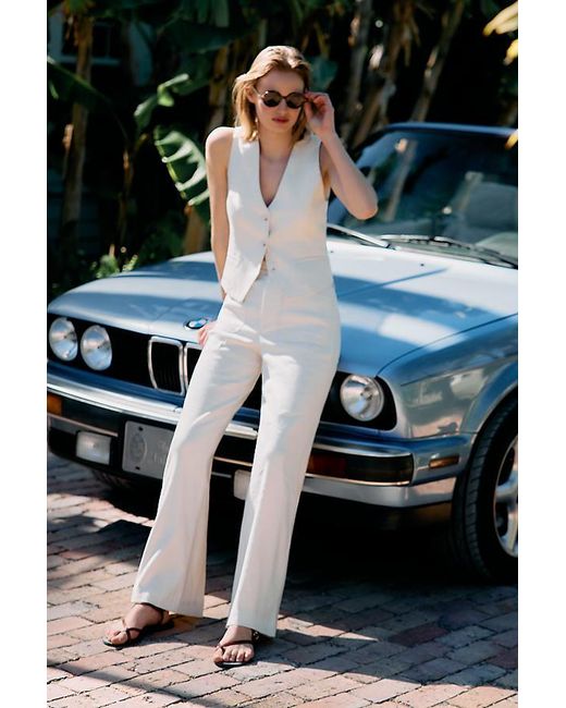 Maeve Gray Jude Linen-Blend Stretch Trousers