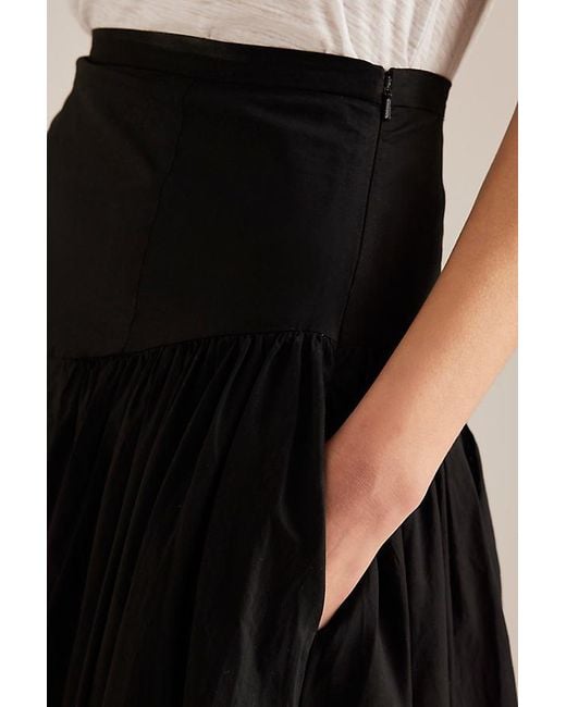 Bardot Black Amorette Basque-Waist Maxi Skirt