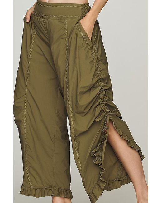 Daily Practice Green Ruffle Trousers
