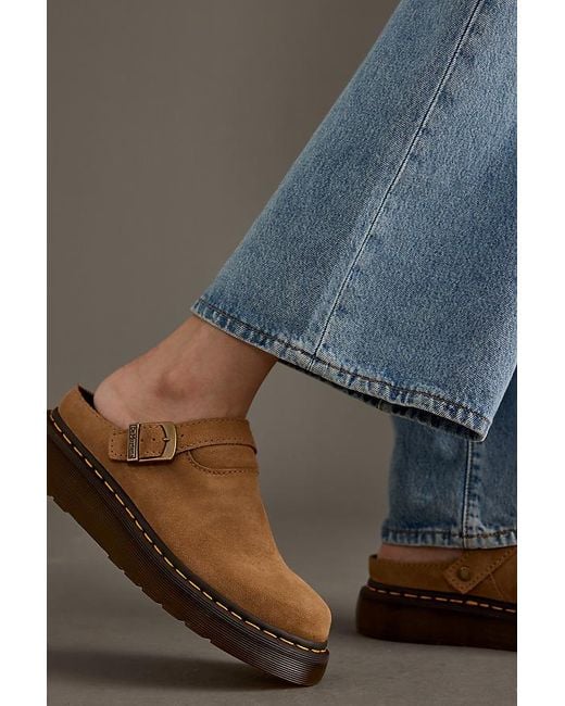 Dr. Martens Gray Laketen Suede Mules
