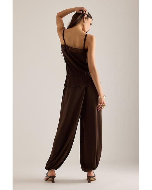 Bardot Brown Nikola Satin Balloon Trousers