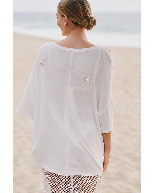 Celandine White Shells For Days Embellished T-Shirt