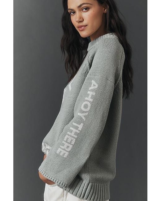 Pilcro Orange Graphic Printed Crew-Neck Jumper