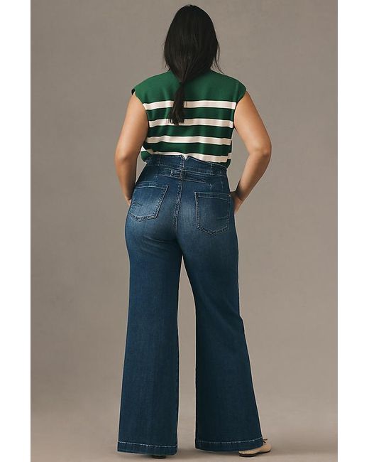 Pilcro Blue The Kit High-Rise Wide-Leg Utility Trouser Jeans By