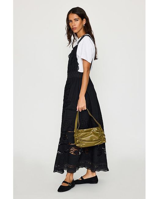 Bl-nk Black Cutwork Midi Apron Dress