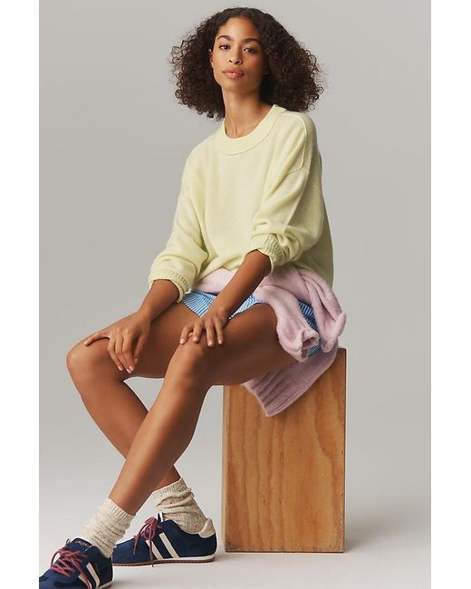 By Anthropologie Green The Goldie Cashmere Long-Sleeve Crew-Neck Jumper