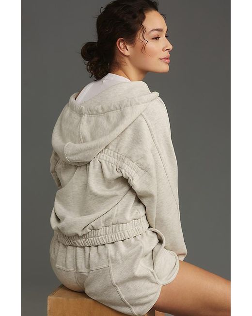 Daily Practice by Anthropologie Gray Heathered Fleece Hoodie
