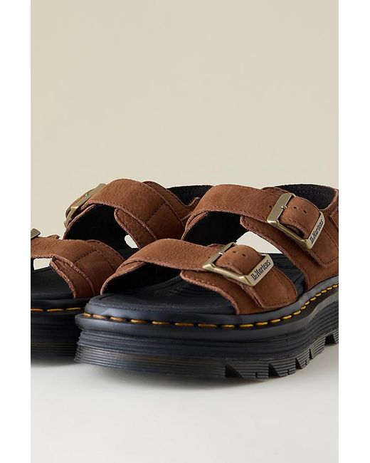 Dr. Martens Brown Zebzag Nubuck Platform Sandals