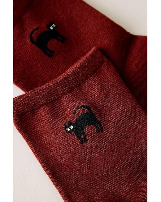By Anthropologie Red Halloween Icon Knit Trouser Socks