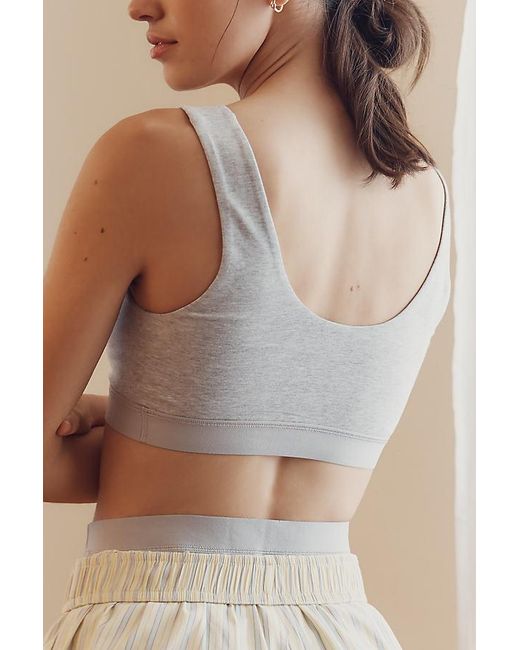 By Anthropologie Brown Scoop-Neck Cotton Bra