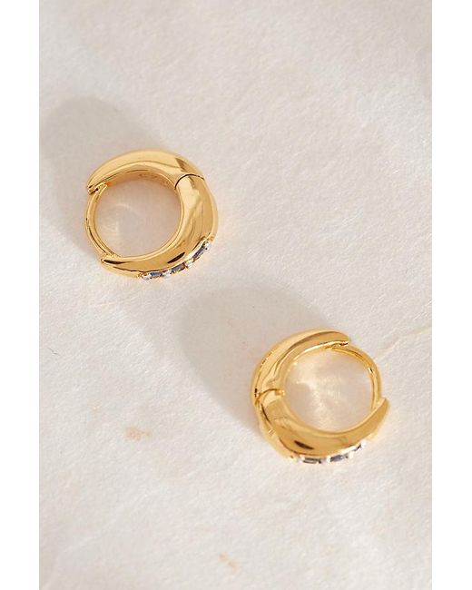 Rachel Jackson Natural Plated Birthstone Huggie Hoop Earrings
