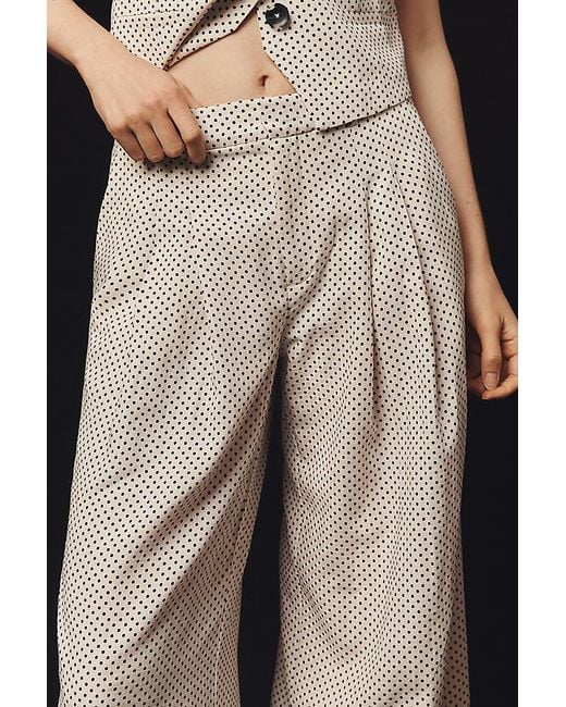 Maeve Blue Polka Dot High-Rise Wide-Leg Trousers