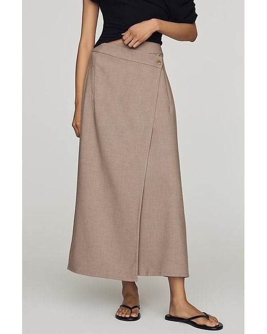 By Anthropologie Purple Crossover Wrap Maxi Skirt