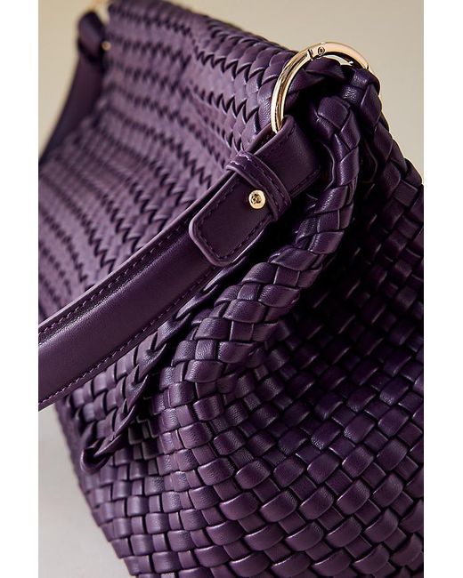 Melie Bianco Blue Woven Shoulder Bag