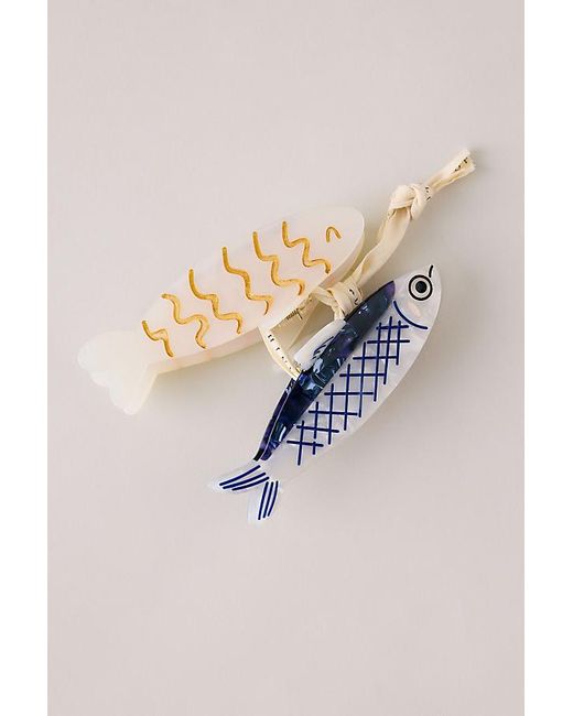 Anthropologie Multicolor Fish Hair Claw Clips, Set Of 2