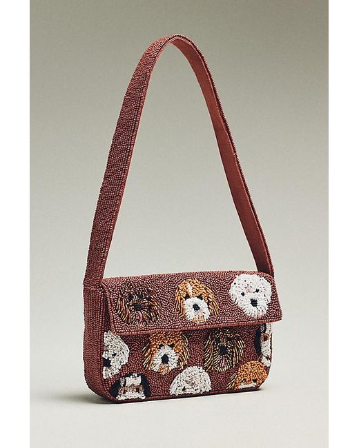 By Anthropologie White The Fiona Beaded Bag: Animal Edition