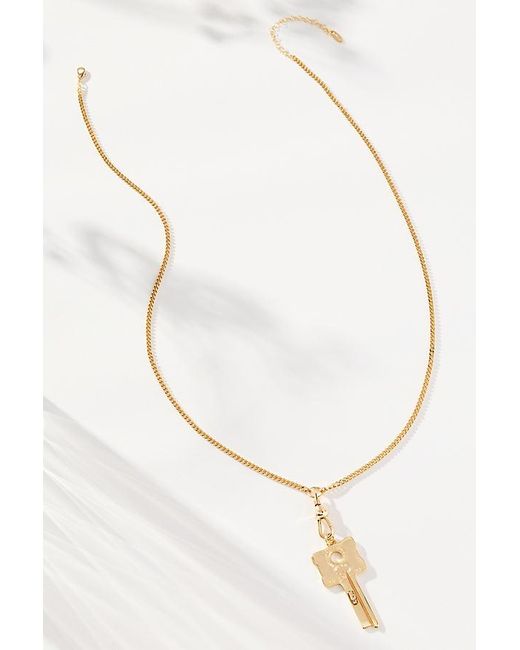 By Anthropologie Natural Key Pendant Necklace
