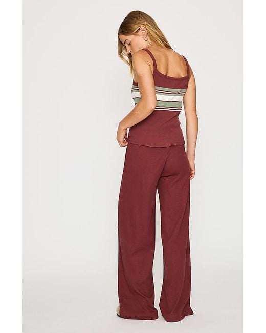 4th & Reckless Red Lani Knit Wide-Leg Trousers