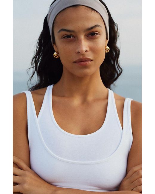 Pilcro White Double Layer Tank Top