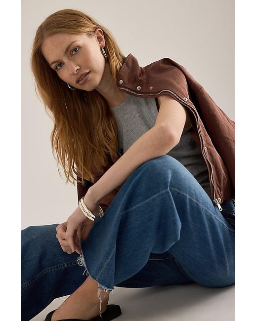 Citizens of Humanity Blue Lyra Wide-Leg Crop Jeans
