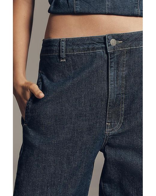 Maeve Blue High-Rise Wide-Leg Jeans