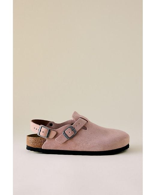 Birkenstock Natural Tokio Suede Clogs