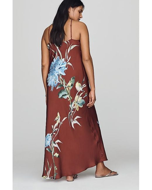 By Anthropologie White Halter Slip Midi Dress