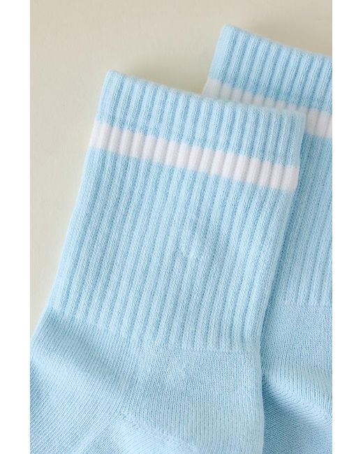 Daily Practice Blue Stripe Crew Socks