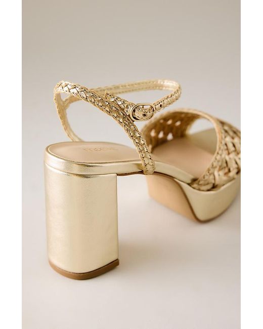 By Anthropologie Natural Woven Platform Heels