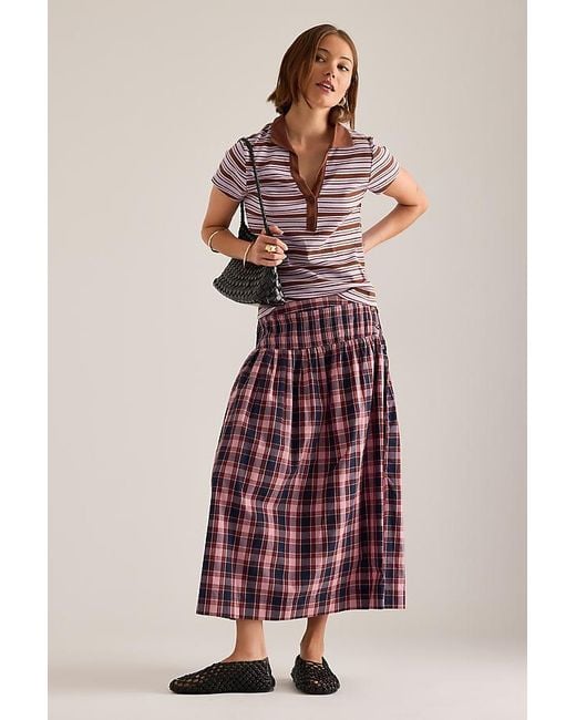 Damson Madder Purple Josie Pleated Midi Skirt