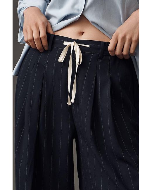 Maeve Gray The Avery Pleated Trousers By Tie-Front Edition