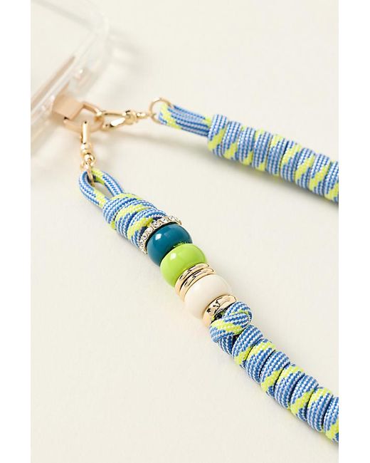 By Anthropologie Blue Woven Cord Phone Chain