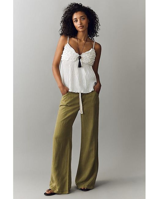Pilcro Green Relaxed Flare Trousers