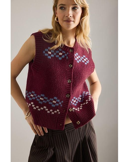 Damson Madder Red Sofie Wool Vest