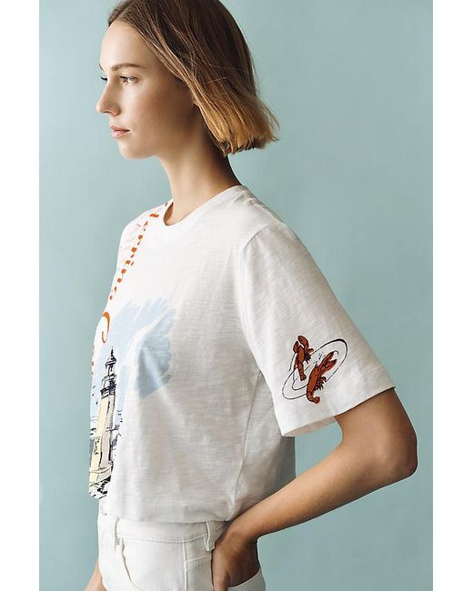 Maeve Green Corey Short-Sleeve Boxy T-Shirt By